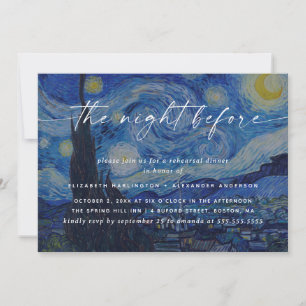 Invitation Van Gogh La Nuit Étoilée   Dîner de Répétition de 