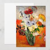 Invitation Van Gogh Roses et Anémones (Devant / Derrière)