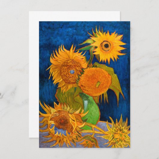 Invitation Van Gogh Sunflowers (Devant / Derrière)