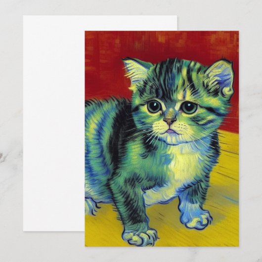Invitation Van Gogh Tabby Cat (Devant / Derrière)