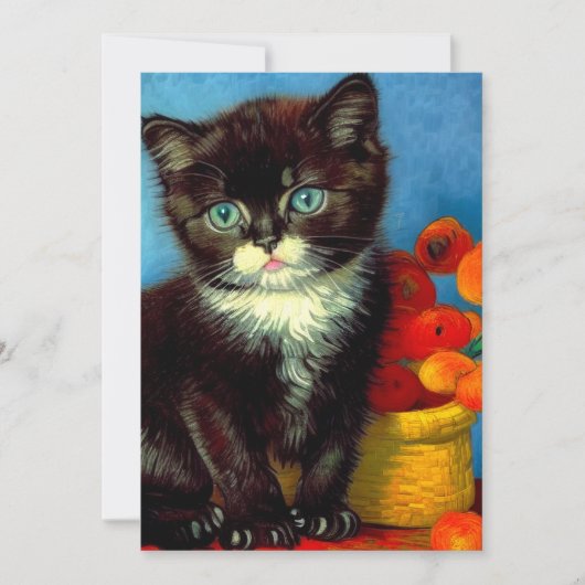 Invitation Van Gogh Tuxedo Cat (Devant)