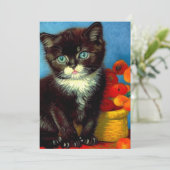 Invitation Van Gogh Tuxedo Cat (Debout devant)