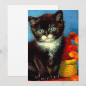 Invitation Van Gogh Tuxedo Cat (Devant / Derrière)