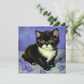Invitation Van Gogh Tuxedo Kitten (Debout devant)