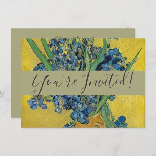 Invitation Van Gogh Vase avec l'impressionnisme classique d'I (Devant / Derrière)