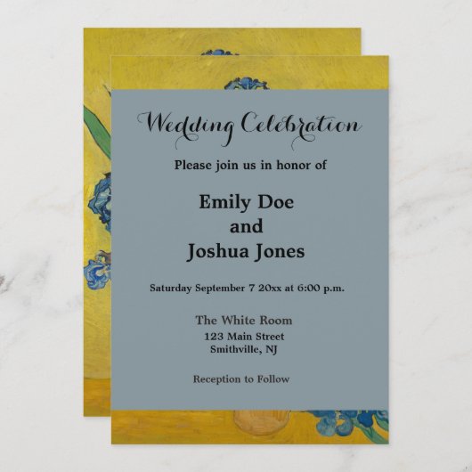 Invitation Van Gogh Vase avec l'impressionnisme classique d'I (Devant / Derrière)