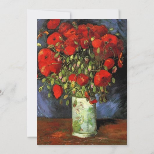 Invitation Van Gogh Vase avec Red Poppies, Mariage (Devant)