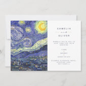 Invitation Van Gough Starry Nuit Mariage Inviter QR Code RSVP (Devant)