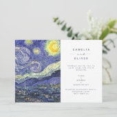 Invitation Van Gough Starry Nuit Mariage Inviter QR Code RSVP (Debout devant)