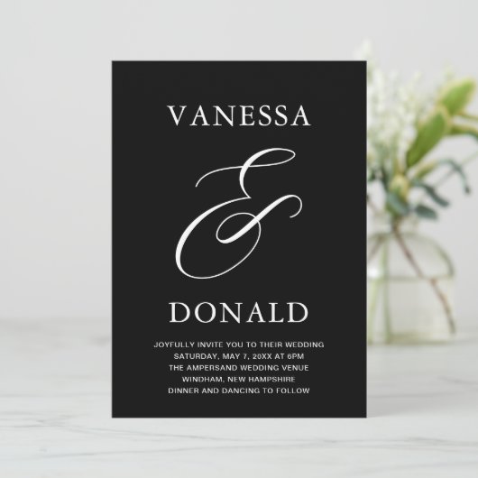 Invitation Vanessa Black Mariage moderne (Debout devant)