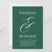 Invitation Vanessa Emerald Green Mariage moderne (Devant)
