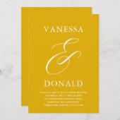 Invitation Vanessa Mustard Jaune Mariage moderne (Devant / Derrière)
