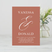 Invitation Vanessa Terracotta Mariage moderne (Debout devant)