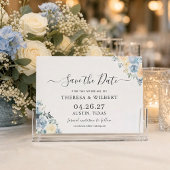 Invitation Vanilla Blue Boho Mariage Enregistrer La Date