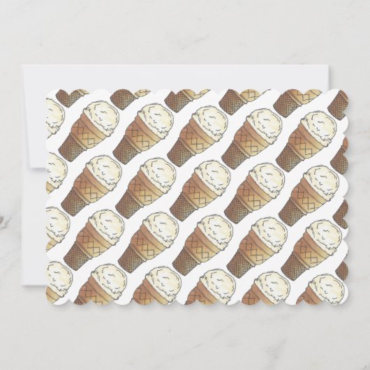 Invitation Vanilla Ice Cream Social Cône Scoop fête d'anniver (Dos)