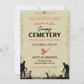 Invitation Vanille de cimetière déplaisant avec Accent Vermil (Devant)