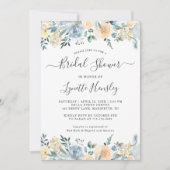 Invitation Vanille de printemps Fête des mariées Florale Bleu (Devant)