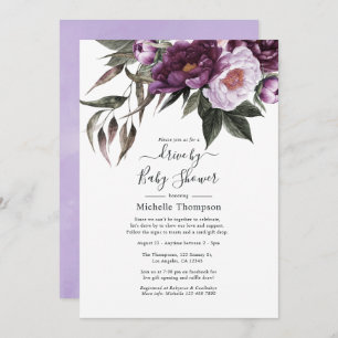 Invitation Vapeur profond Floral Drive Par la mariée ou le Ba