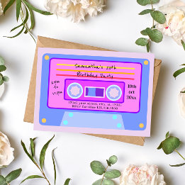 Invitation Vaporwave des années 90 Pastel Cassette Anniversai
