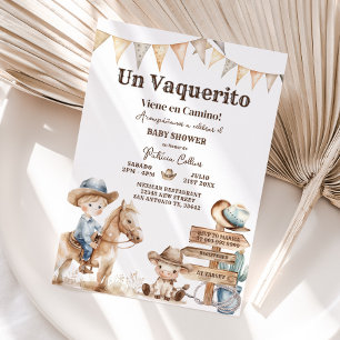 Invitation Vaquerito Cowboy Baby shower occidental espagnol