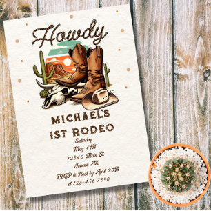 Invitation Vaqueurs Western Rodeo Anniversaire Enfants