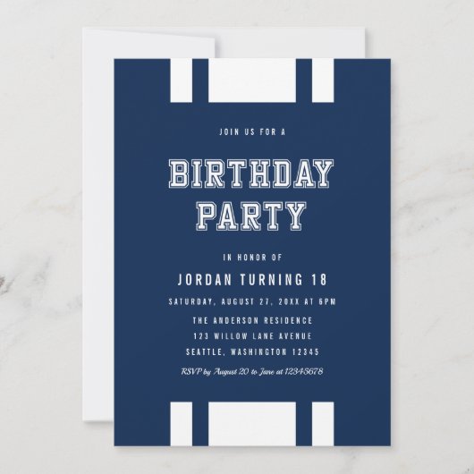 Invitation Variabilité de couleur modifiable N'importe quel â (Devant)