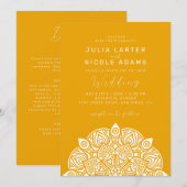 Invitation Variant de mandala classique ovale de mariage du P (Devant / Derrière)