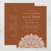 Invitation Variant de mandala classique ovale de mariage du P (Devant / Derrière)