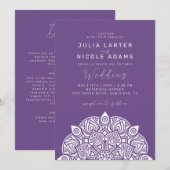 Invitation Variant de mandala classique ovale de mariage du P (Devant / Derrière)