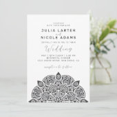 Invitation Variant de mariage mandala classique ovale du Paci (Debout devant)