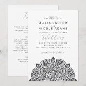 Invitation Variant de mariage mandala classique ovale du Paci (Devant / Derrière)