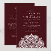 Invitation Variant de Pacifique occidental Mandala de mariage (Devant / Derrière)