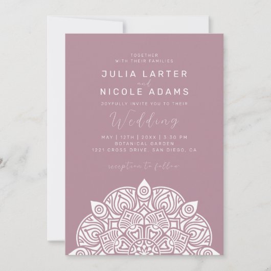 Invitation Variant de Pacifique occidental Mandala de mariage (Devant)
