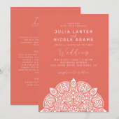 Invitation Variant Oval Classic Mandala Mariage Pacifique Oue (Devant / Derrière)
