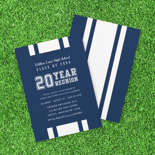 Invitation Variété de couleur modifiable 20 ans Classe Réunio