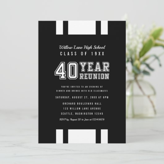 Invitation Variété de couleur modifiable 40 ans Classe Réunio (Debout devant)