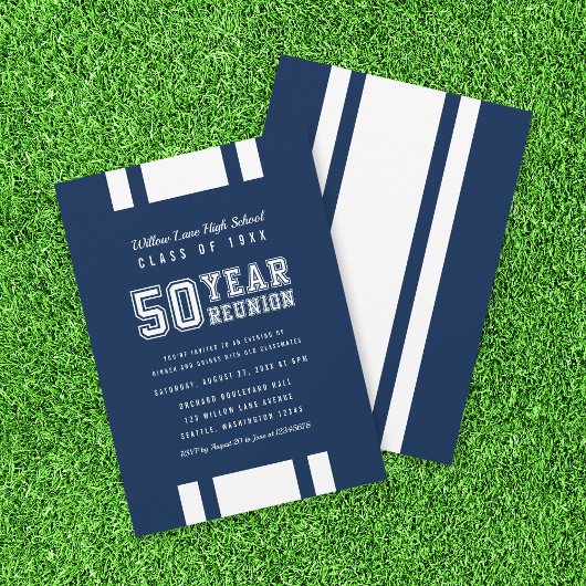 Invitation Variété de couleur modifiable 50 ans Classe Réunio