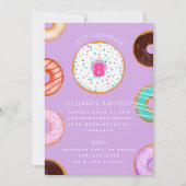 Invitation Variety Donuts rose violet Anniversaire de enfant (Devant)