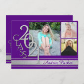 Invitation Varsity 2021 - Option Couleur Grad Tri Photo Invit (Devant / Derrière)