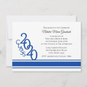Invitation Varsity Blue 2020 Graduation Tri Photo (Dos)