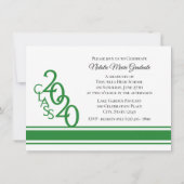Invitation Varsity Green 2020 Graduation Tri Photo (Dos)