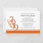 Invitation Varsity Orange 2019 Graduation Tri Photo (Dos)