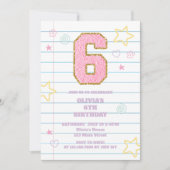 Invitation Varsity pastel patch carnet Anniversaire (Devant)