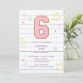 Invitation Varsity pastel patch carnet Anniversaire (Debout devant)