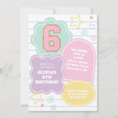 Invitation Varsity pastel patch carnet Anniversaire (Devant)