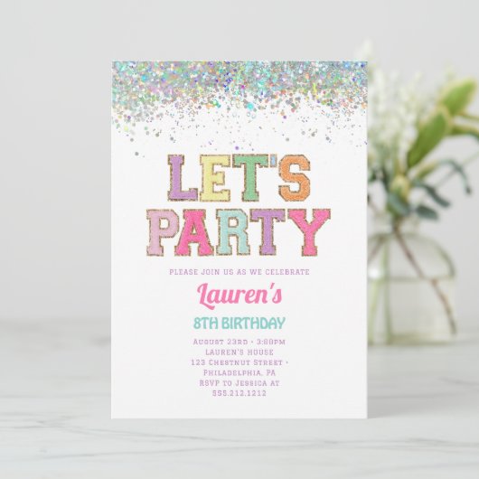 Invitation Varsity Patch Lettres Anniversaire (Debout devant)