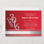 Invitation Varsity Stripe Graduate Tri Photo 2016 Rouge (Dos)
