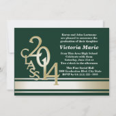 Invitation Varsity Stripe Tri photo vert et or (Dos)