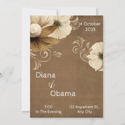 Invitation Vase antique marron et beige (Devant)