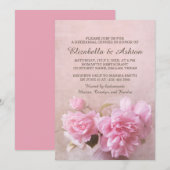 Invitation Vase aux roses roses roses | Dîner de répétition r (Devant / Derrière)